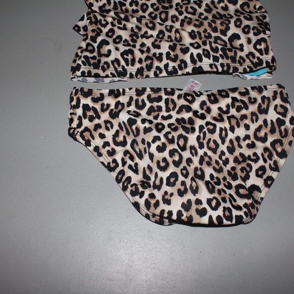 rown & Blue 2 Pcs  Justoce Tankini Swimsuit Size 10 - Picture 7 of 10